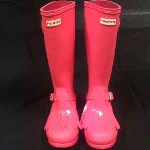Hunter Tall Women's FRINGE Watermelon Pink Boots